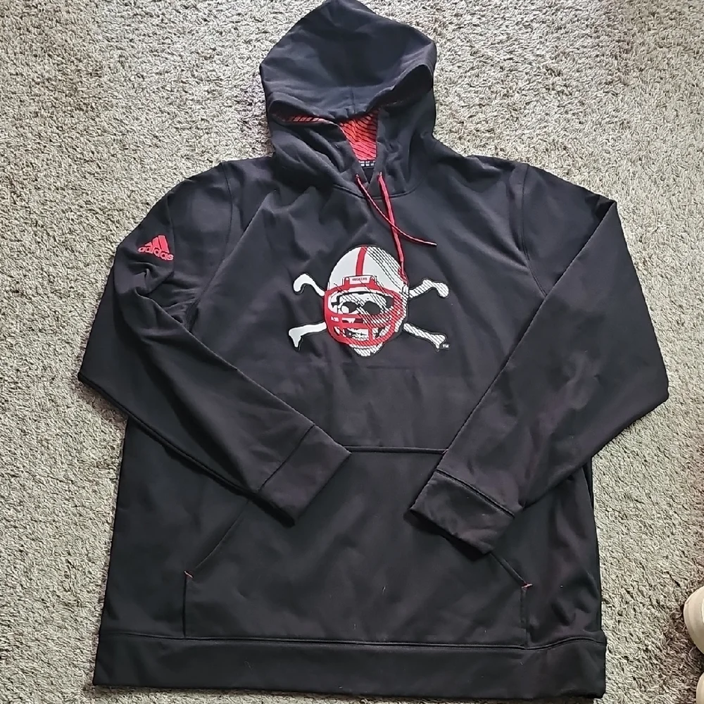 Adidas Black Nebraska Huskers Hoodie NWOT - Picture 1 of 3